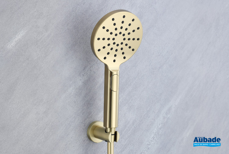 Kit douchette Inox Line finition PVD Or brossé de Aubade Création