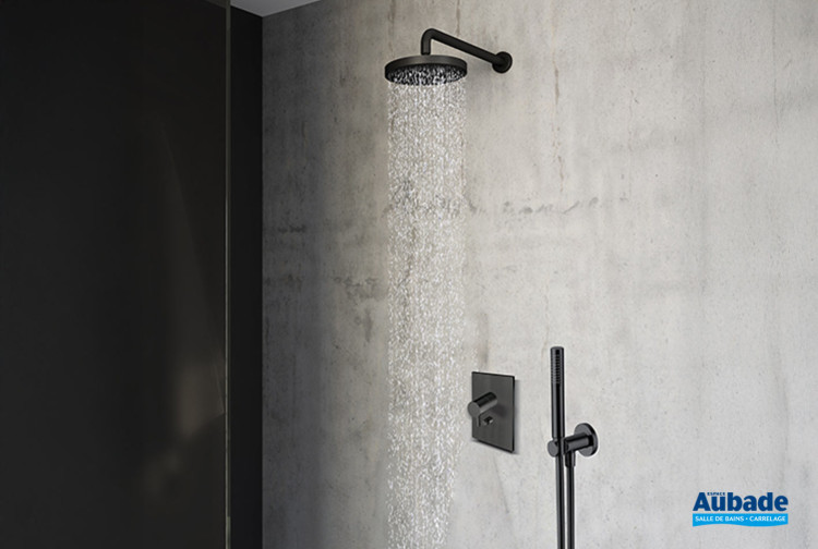 robinetterie douche triverde mitigeur complet noir mat de cristina ondyna