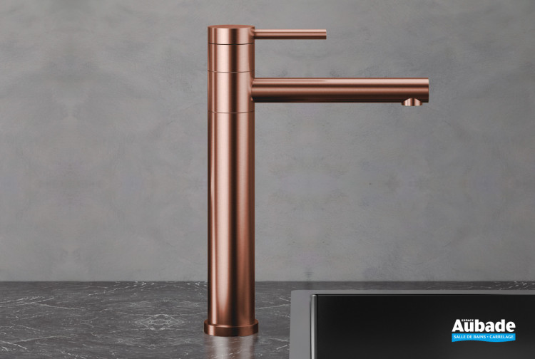 Mitigeur évier Inox Line finition PVD Cuivre brossé de Aubade Création