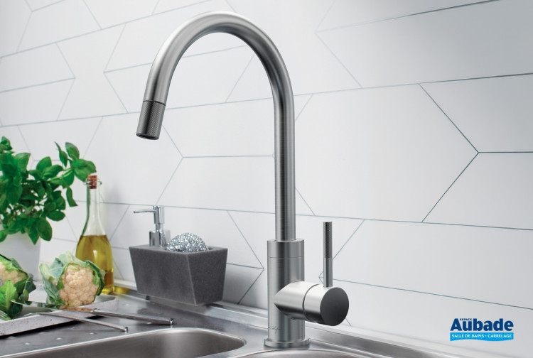 Mitigeur évier Rivoli de Jacob Delafon coloris Inox brossé