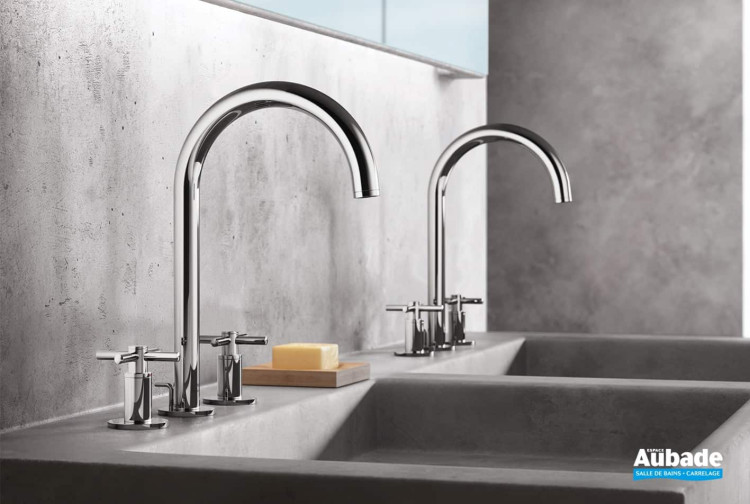 Mélangeur lavabo Atrio taille L croisillons finition Chromé de Grohe Spa