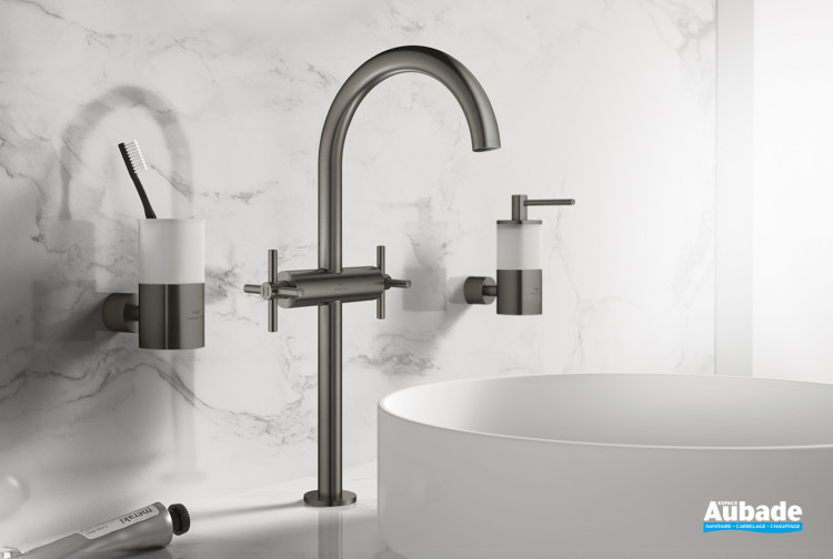 Mélangeur taille XL croisillons Atrio Hard Graphite brossé de Grohe 