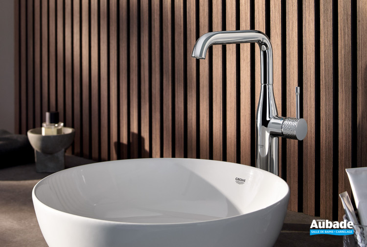 Mitigeur lavabo Essence Poignée Martelée taille XL Chromé Martelé brillant de Grohe