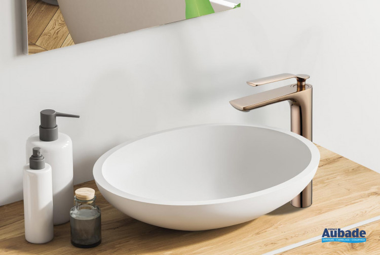 Mitigeur lavabo haut Addict de Paini France en PVD Gold rose