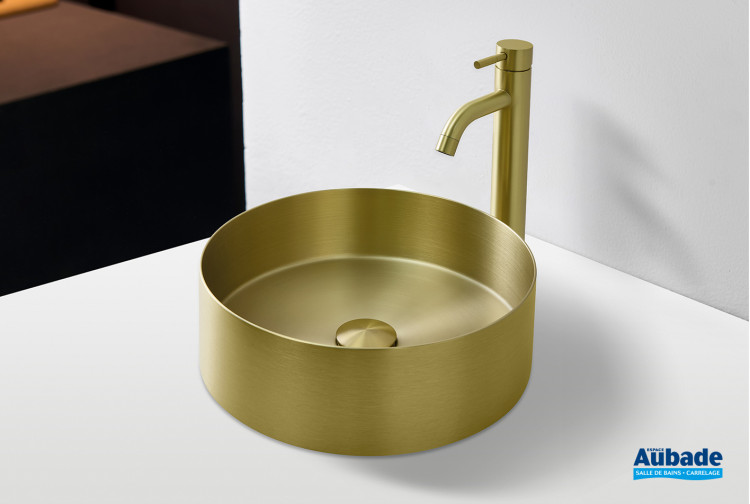 Vasque Inox Line finition PVD Or brossé