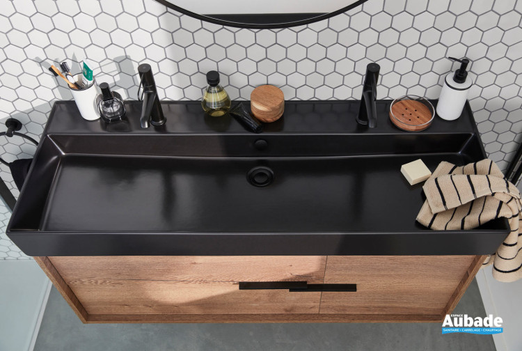 Plan vasque une cuve Vivienne Noir mat de Jacob Delafon