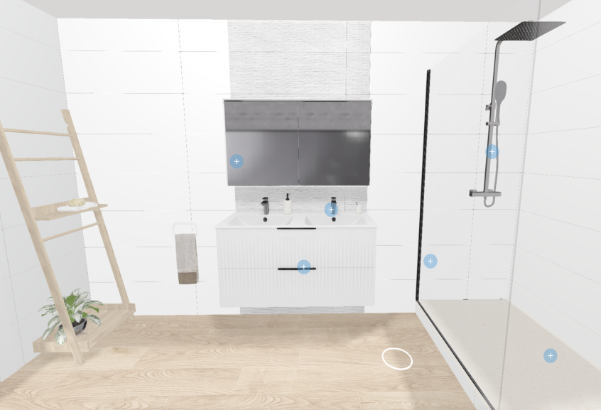 Meuble de salle de bains Addict de Burgbad, coloris blanc mat en L 120 cm
