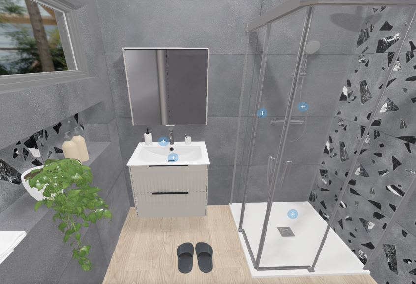 Meuble de salle de bains Addict de Burgbad, coloris gris basalte en L 60 cm