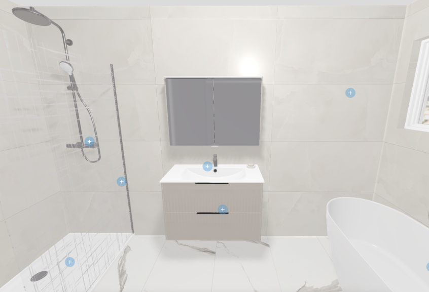 Meuble de salle de bains Addict de Burgbad, coloris gris basalte en L 90 cm