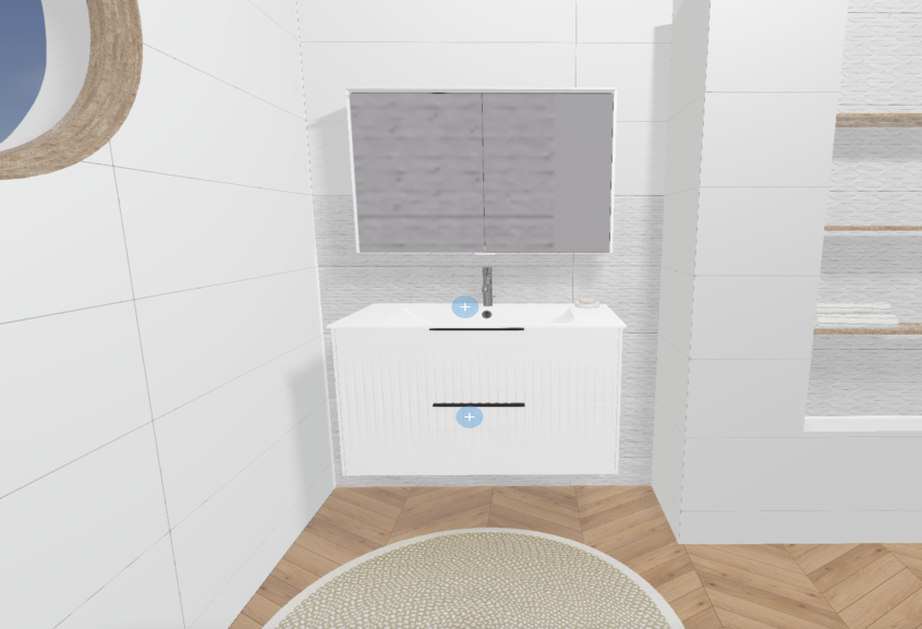 Meuble de salle de bains Addict de Burgbad, coloris blanc en L 90 cm