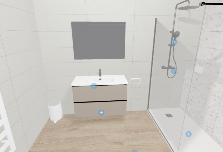 Meuble de salle de bains Alto de Ambiance bain, coloris blanc mat
