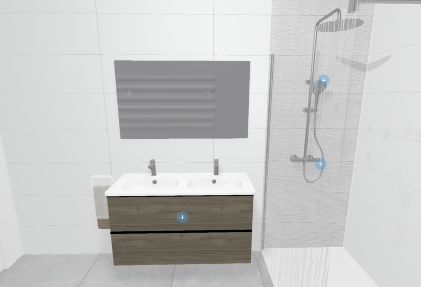 Meuble de salle de bains Alto de Ambiance bain, coloris chêne caramel