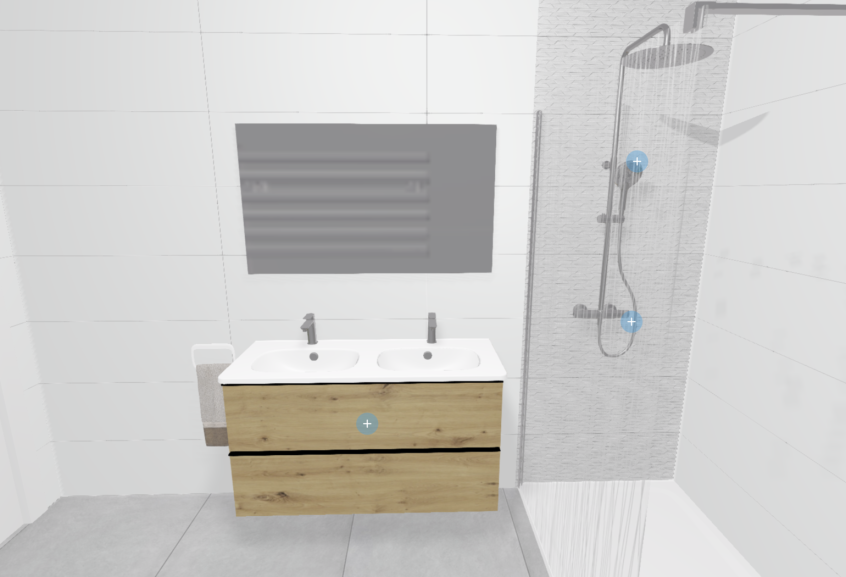 Meuble de salle de bains Alto de Ambiance bain, coloris blanc mat