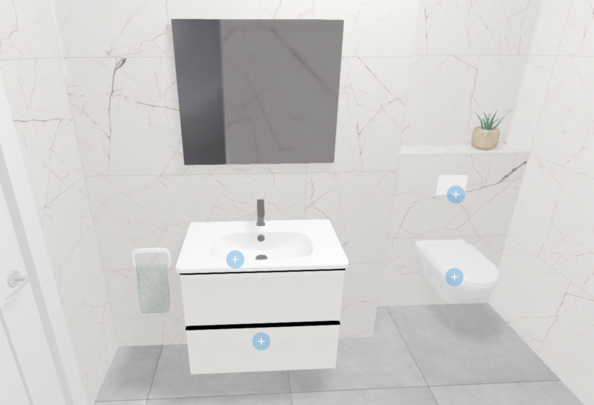 Meuble de salle de bains Alto de Ambiance bain, coloris blanc mat