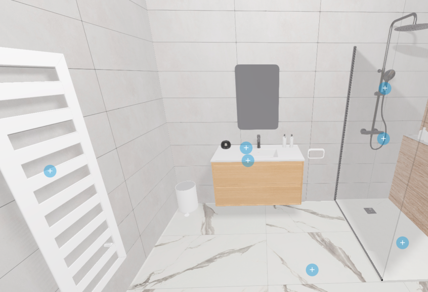 Meuble de salle de bains Bocage de Sanijura, largeur 100 cm et coloris chêne naturel