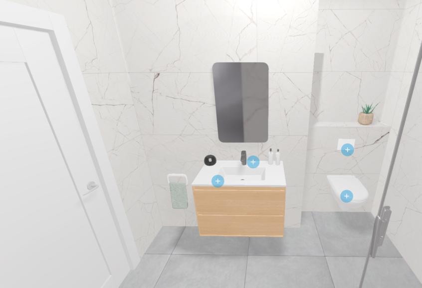 Meuble de salle de bains Bocage de Sanijura, largeur 80 cm et coloris chêne naturel