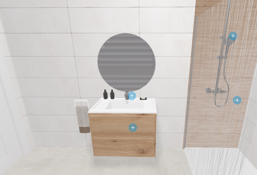 Meuble de salle de bains D-motion Affleurant de Delpha, largeur 80 cm et coloris chêne ambré