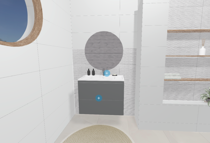 Meuble de salle de bains D-motion Affleurant de Delpha, largeur 80 cm et coloris graphite mat