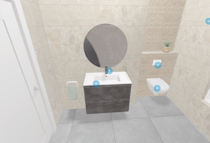 Meuble de salle de bains D-motion Affleurant de Delpha, largeur 80 cm et coloris béton anthracite