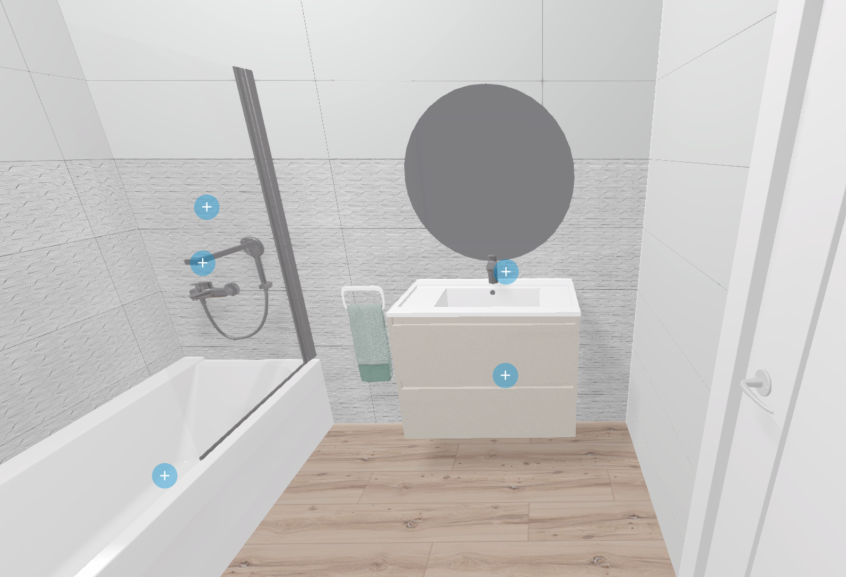 Meuble de salle de bains D-motion Affleurant de Delpha, largeur 80 cm et coloris argile mat