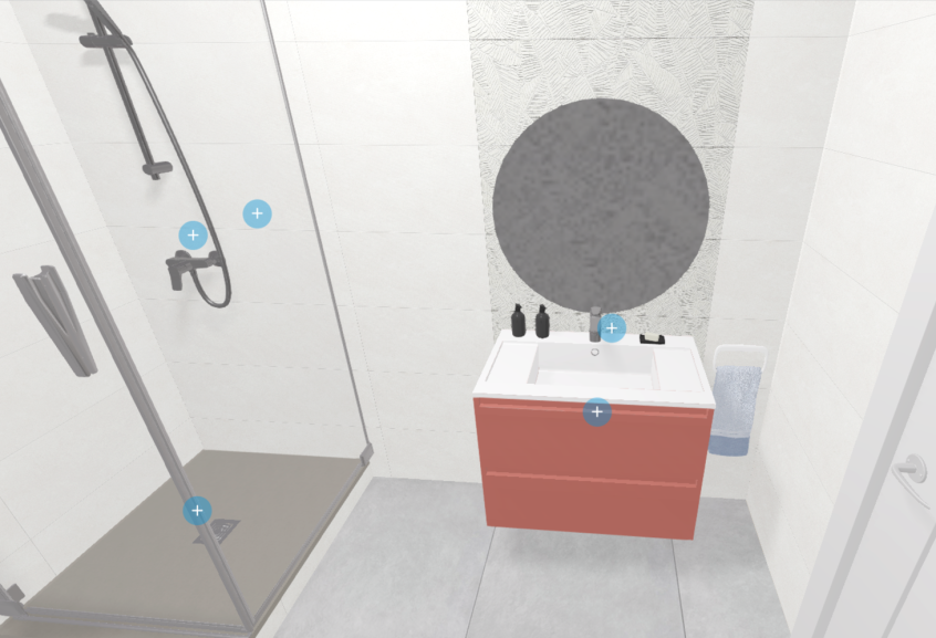 Meuble de salle de bains D-motion Affleurant de Delpha, largeur 80 cm et coloris terracotta