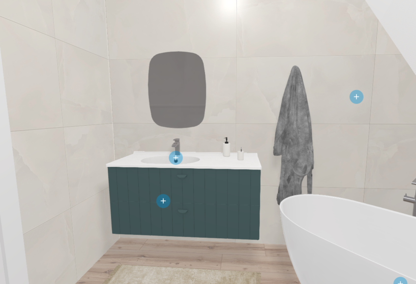 Meuble de salle de bains Dune d'Ambiance Bain, largeur 120 cm, coloris vert foret