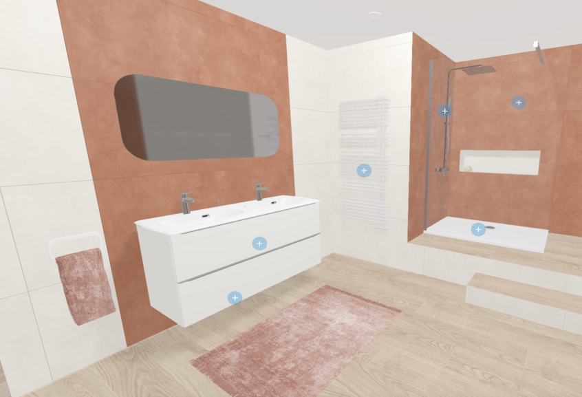 Meuble de salle de bains Essentiel 120 cm de Decotec, coloris blanc brillant