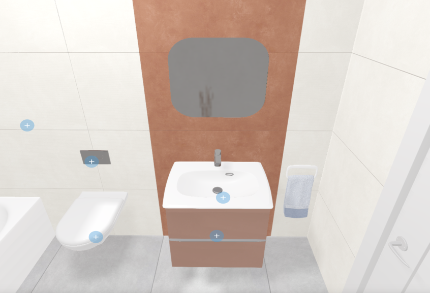 Meuble de salle de bains Essentiel 60 cm de Delpha, coloris terracotta mat 