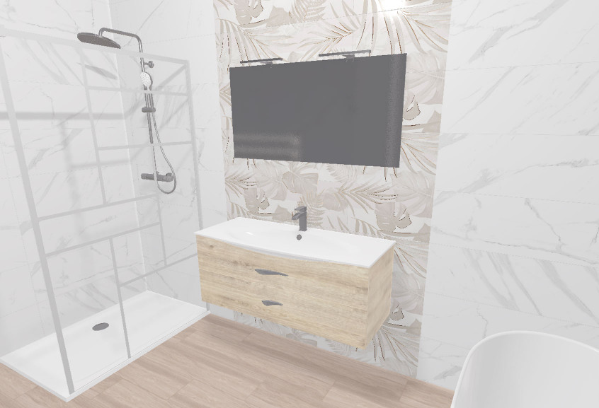 Meuble Flore salle de bain moyenne moderne et design