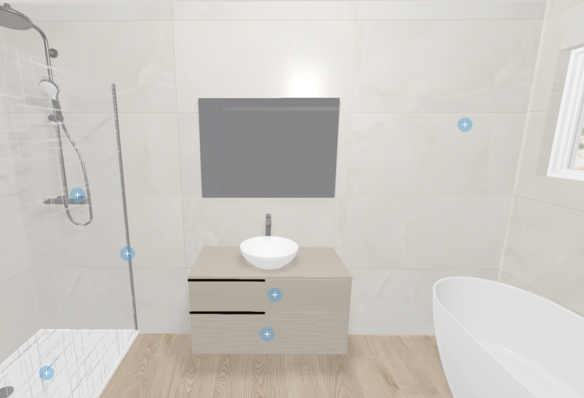 Meuble de salle de bains Forméa de Villeroy&Boch, coloris gris sable mat