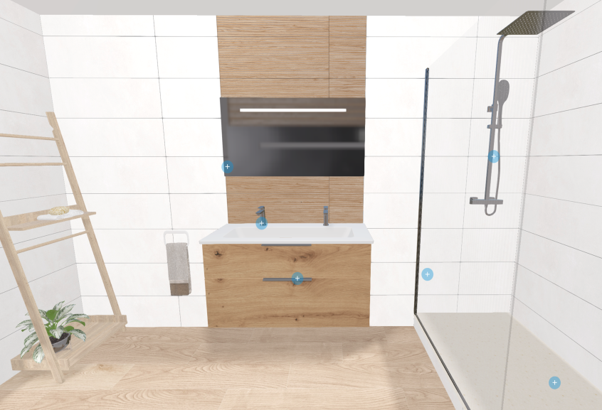 Meuble de salle de bains Passion de Burgbad, largeur 120 cm et coloris chêne naturel