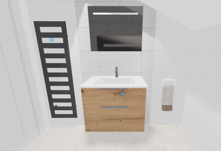 Meuble de salle de bains Passion de Burgbad, largeur 80 cm et coloris chêne naturel