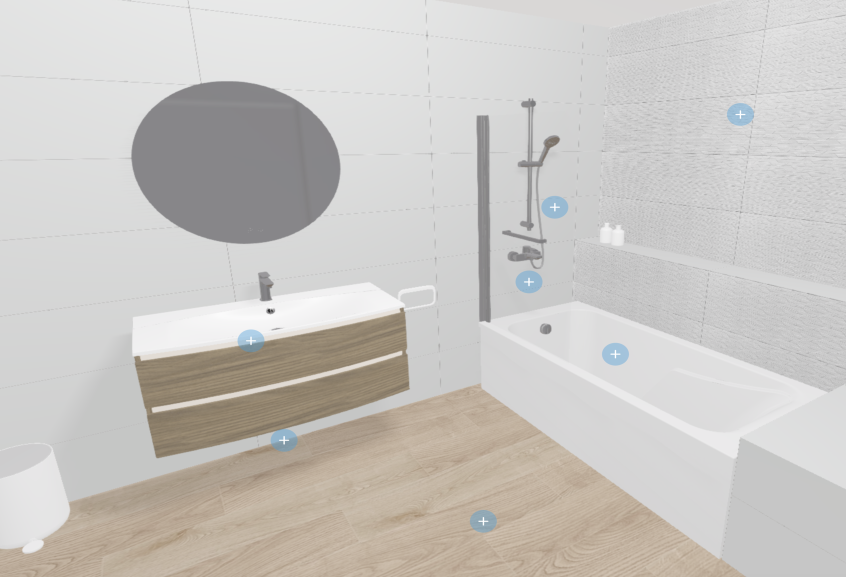 Meuble de salle de bains Piana de Decotec, coloris chêne brun