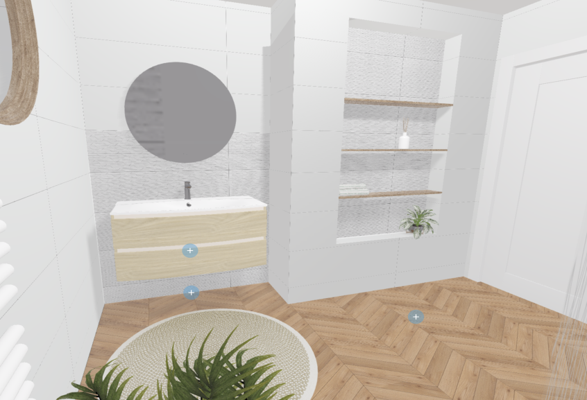 Meuble de salle de bains Piana de Decotec, coloris chêne clair