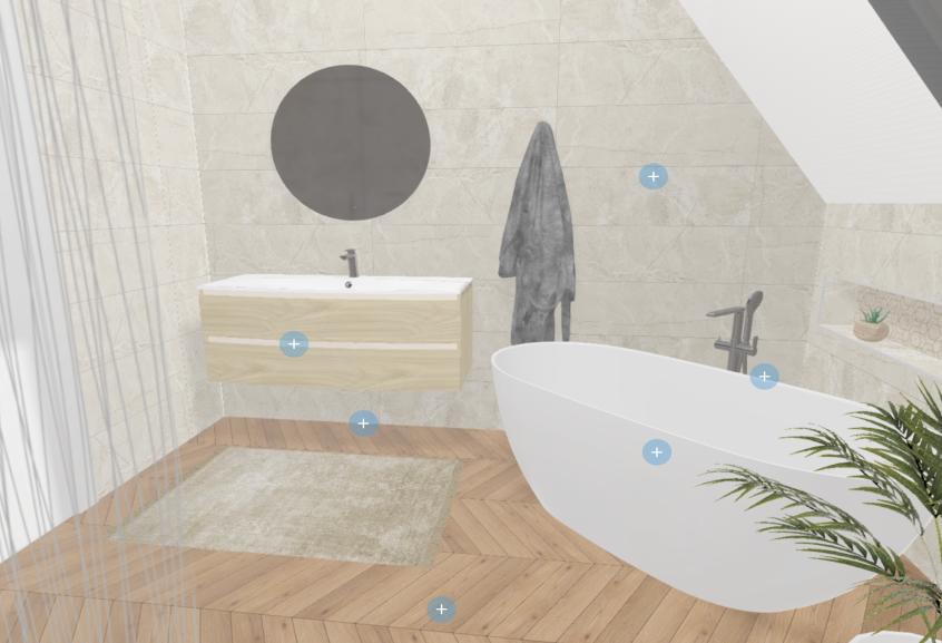 Meuble de salle de bains Piana de Decotec, coloris chêne clair