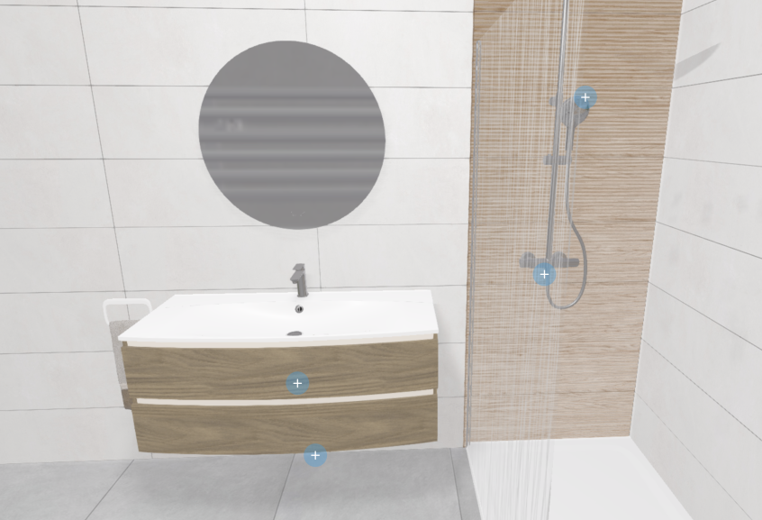 Meuble de salle de bains Piana de Decotec, coloris chêne brun
