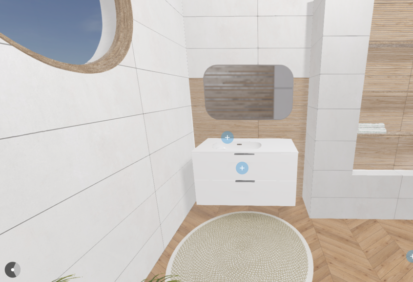 Meuble de salle de bains Refuge de Delpha, largeur 100 cm et coloris blanc
