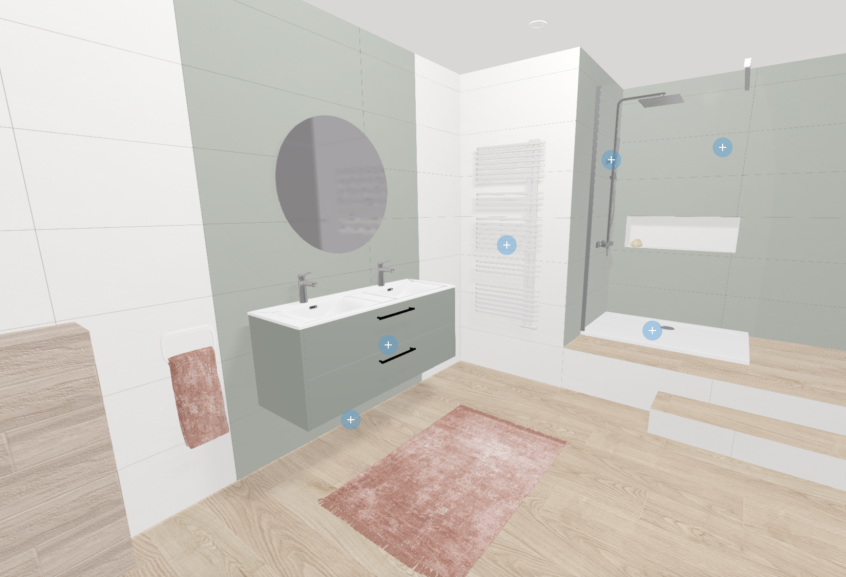 Meuble de salle de bains Sarah de Cedam, coloris amande mat