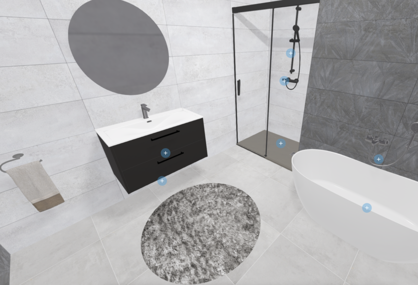 Meuble de salle de bains Sarah de Cedam, coloris noir premium mat