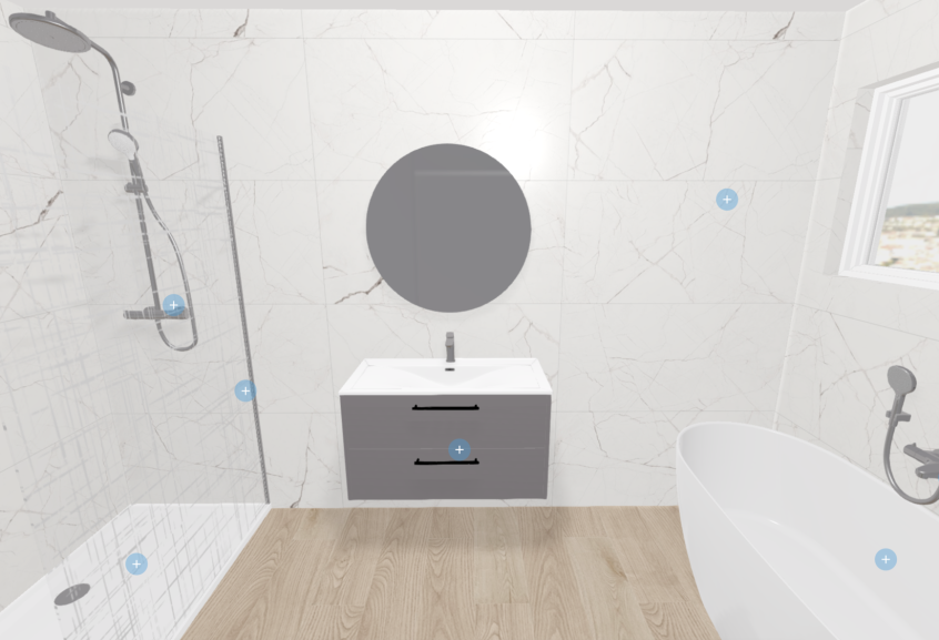 Meuble de salle de bains Sarah de Cedam, coloris fossile premium mat