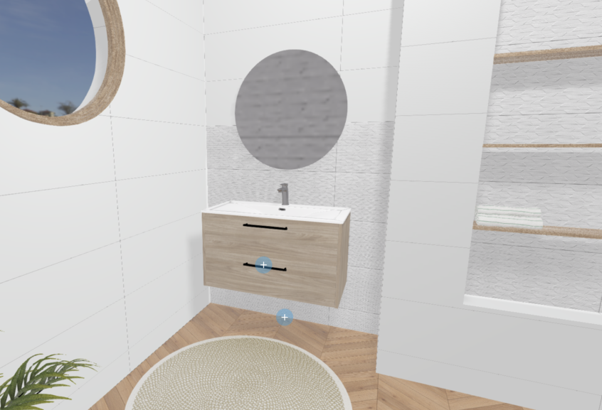 Meuble de salle de bains Sarah de cedam, coloris noyer americain