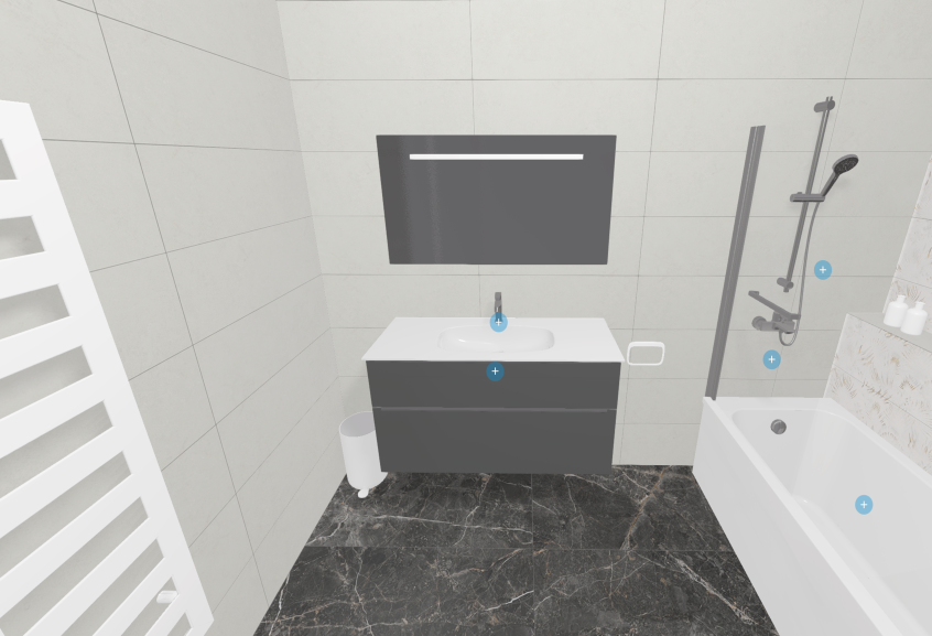 Meuble de salle de bains Style II double vasque de Burgbad, coloris gris foncé