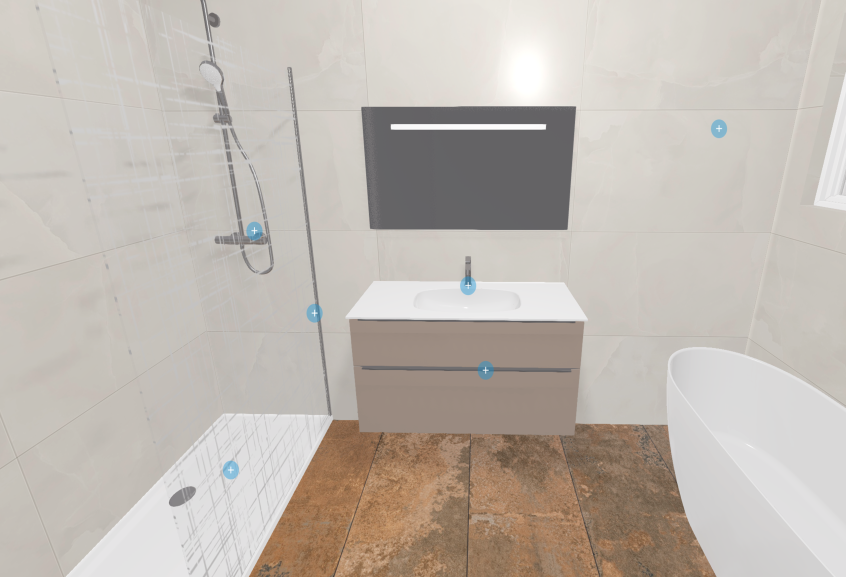 Meuble de salle de bains Style II double vasque de Burgbad, coloris roseau