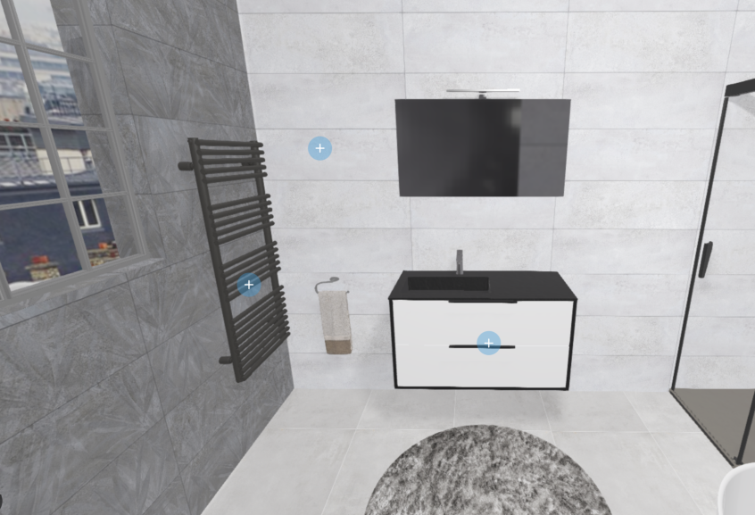 Meuble de salle de bains Ultra cadra de Delpha, largeur 100 cm et coloris blanc