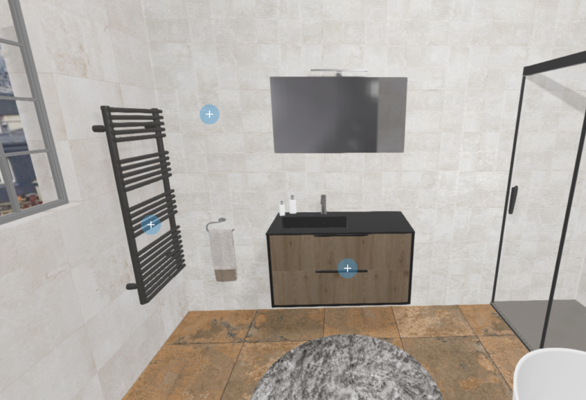 Meuble de salle de bains Ultra cadra de Delpha, largeur 100 cm et coloris chêne ambré structuré