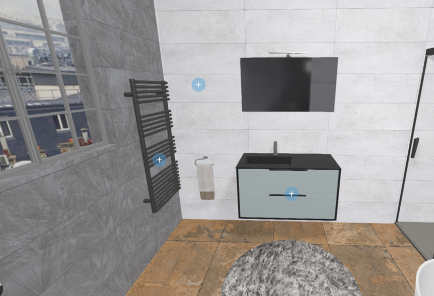 Meuble de salle de bains Ultra cadra de Delpha, largeur 100 cm et coloris vert aloé mat