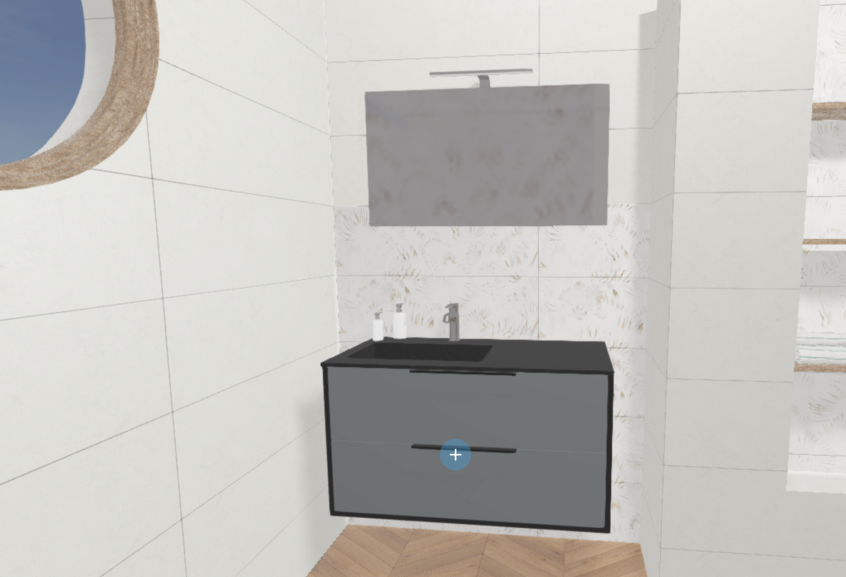 Meuble de salle de bains Ultra cadra de Delpha, largeur 100 cm et coloris graphite