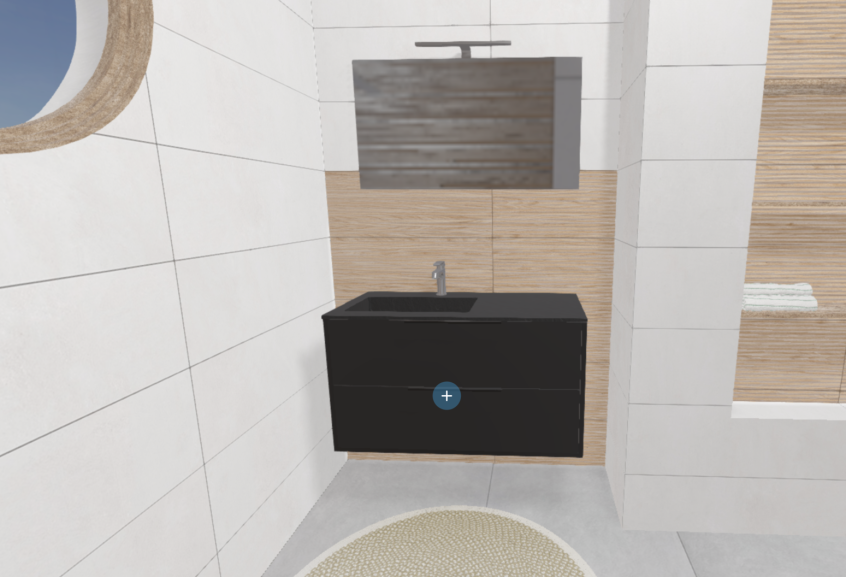 Meuble de salle de bains Ultra cadra de Delpha, largeur 100 cm et coloris noir