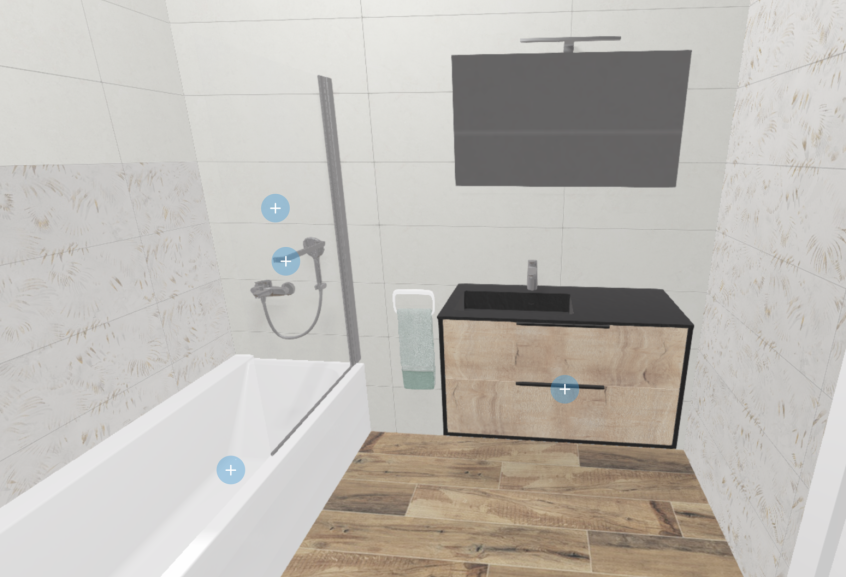 Meuble de salle de bains Ultra cadra de Delpha, largeur 100 cm et coloris chêne brut 