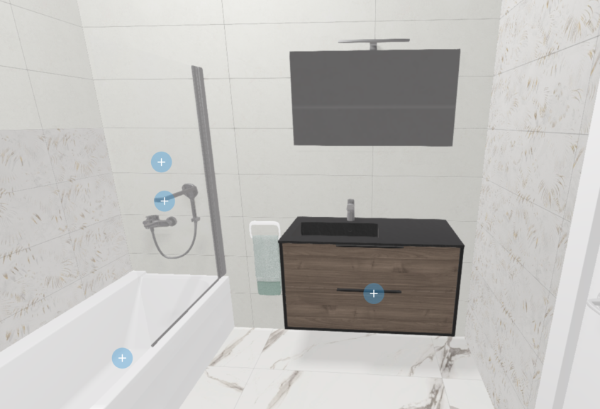 Meuble de salle de bains Ultra cadra de Delpha, largeur 100 cm et coloris noyer brun structuré